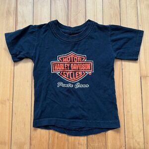 Harley Davidson Punta Cana Kids Graphic T-Shirt Black Size 4 Hunter Tag